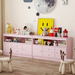 Kelvenix Multifunctional Display Cabinet in Pink - Size: 0.6m2