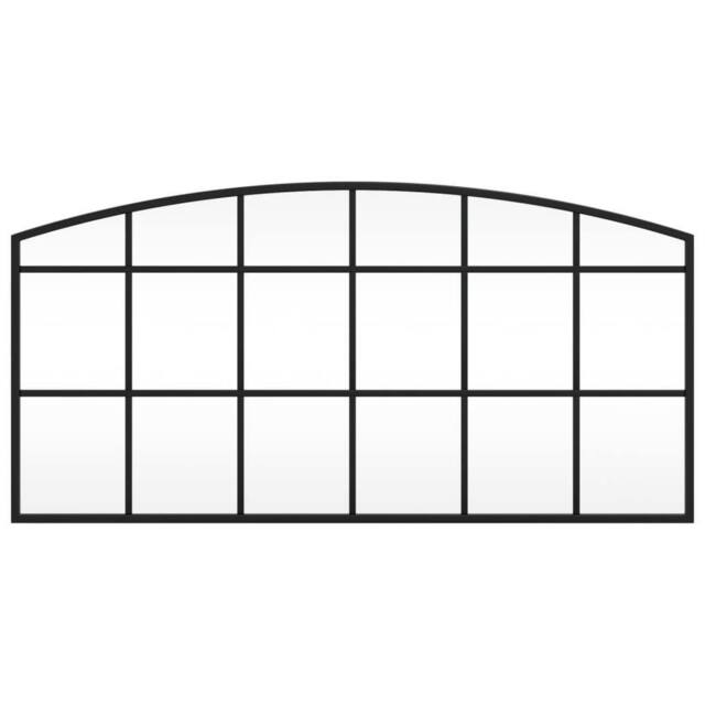 Berkfield Home Wall Mirror Black 80x40 cm Arch Iron - image 1