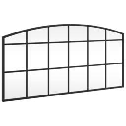 Berkfield Home Wall Mirror Black 80x40 cm Arch Iron - thumbnail 3