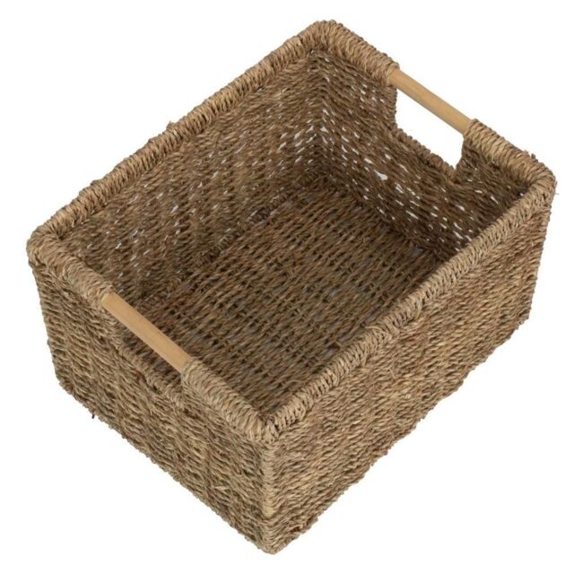 Red Hamper Seagrass Nordic Seagrass Storage Basket in Brown - Size: Medium - image 1
