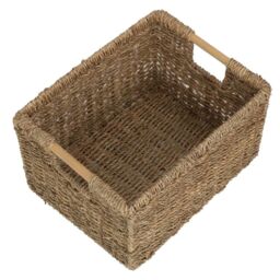 Red Hamper Seagrass Nordic Seagrass Storage Basket in Brown - Size: Medium - thumbnail 1