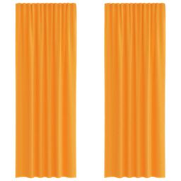 Berkfield Home Voile Curtains with Rod Pockets 2 pcs Orange - thumbnail 2