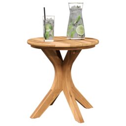 Berkfield Home Garden Side Table √ò40x41 cm Solid Wood Teak in Brown - Size: 40x41 cm - thumbnail 3