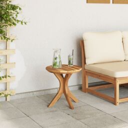 Berkfield Home Garden Side Table √ò40x41 cm Solid Wood Teak in Brown - Size: 40x41 cm - thumbnail 4