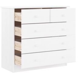 Berkfield Home Chest of Drawers ALTA White 77x35x73 cm Solid Wood Pine - Size: 77 x 35 x 73 cm - thumbnail 3
