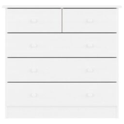 Berkfield Home Chest of Drawers ALTA White 77x35x73 cm Solid Wood Pine - Size: 77 x 35 x 73 cm - thumbnail 4