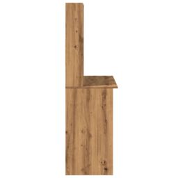 Berkfield Home Desk with Shelves Artisan Oak 102x45x148 cm Engineered Wood in Brown - Size: 102 x 45 x 148 cm - thumbnail 5