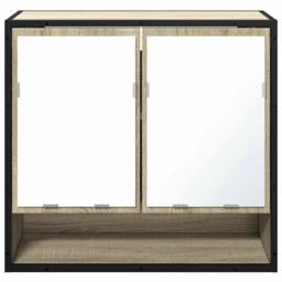 Berkfield Home Durable Bathroom Mirror Cabinet Sonoma Oak 65x20x60 cm Engineered Wood in Light Tan - Size: 65 x 20 x 60 cm - thumbnail 5