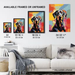 "Artery8 Wall Art Print Doberman Dog Lover Gift Pet Portrait Abstract Pop Artwork Painting Poster - Size: W18"" x H24""" - thumbnail 3