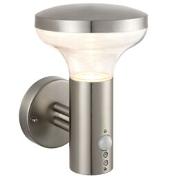 Loops IP44 Outdoor LED Lamp Stainless Steel Wall PIR Light Modern Porch Cool White - thumbnail 3