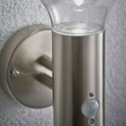Loops IP44 Outdoor LED Lamp Stainless Steel Wall PIR Light Modern Porch Cool White - thumbnail 5