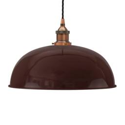 SE Home Burgundy Red Worcester Pendant Light - Antique Copper - Black Twisted