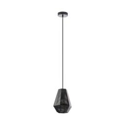 Eglo CHIAVICA Pendant Light, E27, Nickel‑Black Steel Shade & Black Cable - thumbnail 2