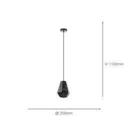 Eglo CHIAVICA Pendant Light, E27, Nickel‑Black Steel Shade & Black Cable - thumbnail 4
