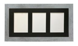 Frames & Mirrors 4U Metro Mineral Grey Frame with Black Mount for 3 Image Sizes 7 x 5 Inch in Mid Grey