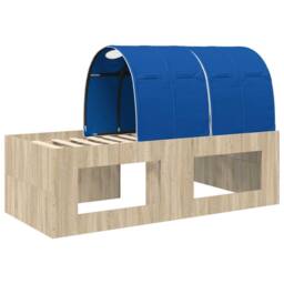 Berkfield Home Bed with Tunnel 3 pcs Artisian Oak & Blue Engineered Wood in Brown - thumbnail 8