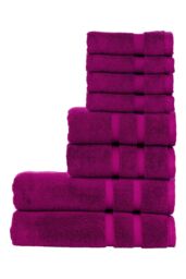 CHRISTY 'Signum' Heavyweight 100% Combed Cotton 8 Piece Towel Bundle in Plum