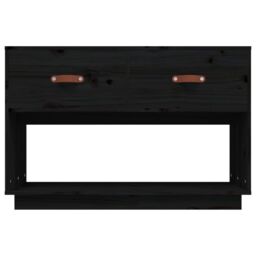 Berkfield Home TV Cabinet Black 90x40x60 cm Solid Wood Pine - Size: 90 x 40 x 60 cm - thumbnail 6