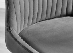 FurnitureboxUK Adley Grey Concrete Effect Round Dining Table & 4 Nora Black Leg Velvet Chairs in Dark Grey - thumbnail 6