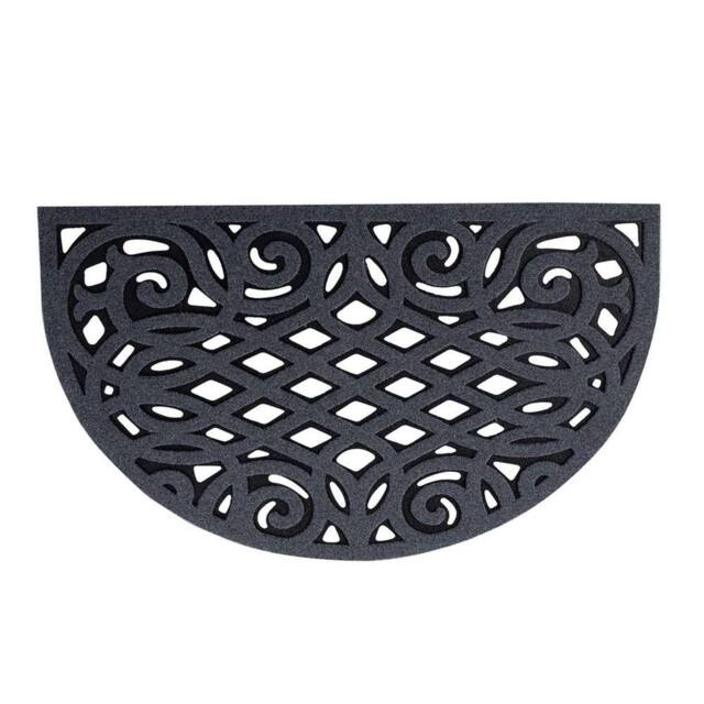 Nicoman Victorian Style Outdoor Half Moon Door Mat in Grey - Size: 45 cm x 75 cm - image 1