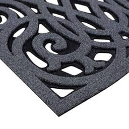Nicoman Victorian Style Outdoor Half Moon Door Mat in Grey - Size: 45 cm x 75 cm - thumbnail 5