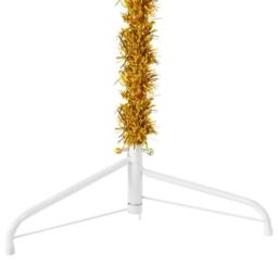 Berkfield Home Slim Artificial Half Christmas Tree with Stand Gold 240 cm - thumbnail 7