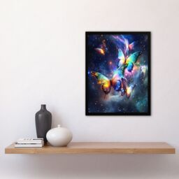 "Artery8 String Theory Cosmic Butterflies Space Starscape Framed Art Print - Size: W12"" x H16""" - thumbnail 4