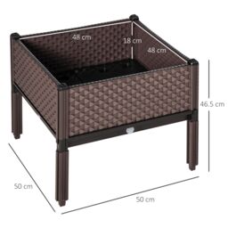 OUTSUNNY Set of 2 Raised Garden Bed Elevated Planter Box Flower Vegetables in Brown - thumbnail 3