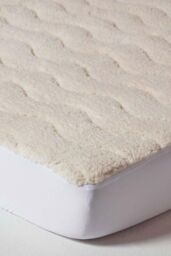Homescapes Deep Quilted Fleece Mattress Topper in White - Size: Double - thumbnail 1