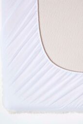 Homescapes Deep Quilted Fleece Mattress Topper in White - Size: Double - thumbnail 2