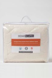 Homescapes Deep Quilted Fleece Mattress Topper in White - Size: Double - thumbnail 6
