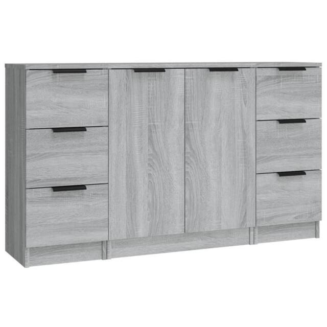 Berkfield Home Sideboards 3 pcs Grey Sonoma Engineered Wood - image 1
