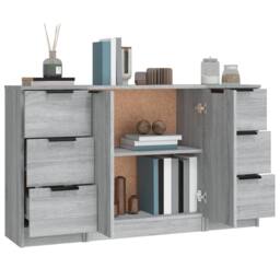 Berkfield Home Sideboards 3 pcs Grey Sonoma Engineered Wood - thumbnail 5