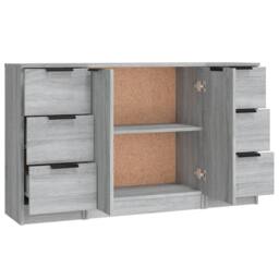 Berkfield Home Sideboards 3 pcs Grey Sonoma Engineered Wood - thumbnail 6