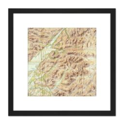 Artery8 Map Ordnance Survey 1959 Lorn Lochaber Scotland 8X8 Inch Square Wooden Framed Wall Art Print Picture with Mount in Black - thumbnail 1