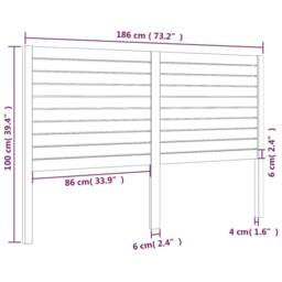 Berkfield Home Beautiful Bed Headboard 186x4x100 cm Solid Wood Pine in Light Tan - Size: 186 x 4 x 100 cm - thumbnail 6