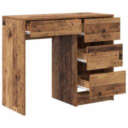 Berkfield Home Old Wood Writing Desk Old wood Engineered Wood Medium in Brown - thumbnail 5