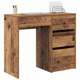 Berkfield Home Old Wood Writing Desk Old wood Engineered Wood Medium in Brown - thumbnail 3