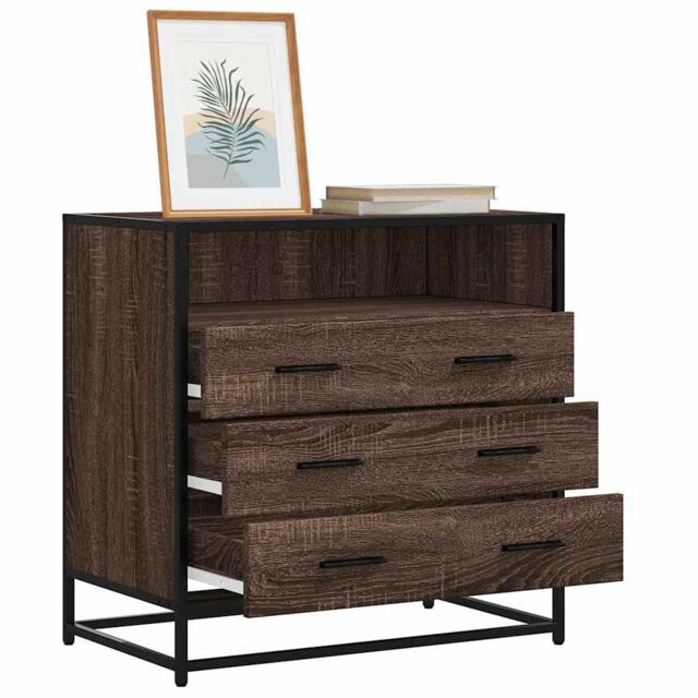 Berkfield Home Drawer Cabinet Brown Oak 70x41x70 cm Engineered Wood - Size: 70 x 41 x 70 cm - image 1