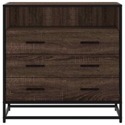Berkfield Home Drawer Cabinet Brown Oak 70x41x70 cm Engineered Wood - Size: 70 x 41 x 70 cm - thumbnail 4