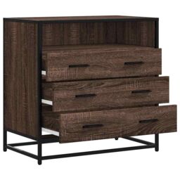Berkfield Home Drawer Cabinet Brown Oak 70x41x70 cm Engineered Wood - Size: 70 x 41 x 70 cm - thumbnail 5