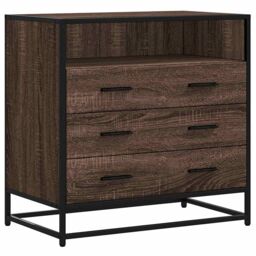 Berkfield Home Drawer Cabinet Brown Oak 70x41x70 cm Engineered Wood - Size: 70 x 41 x 70 cm - thumbnail 2