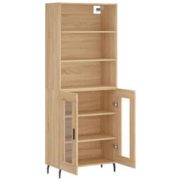 Berkfield Home Highboard Sonoma Oak 69.5x34x180 cm Engineered Wood in Light Tan - thumbnail 4
