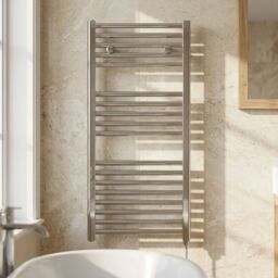 Balterley Electric Vertical Round Towel Rail, 18 Rails, 920x480mm, 300W - Chrome in Silver - thumbnail 8
