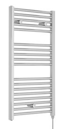 Balterley Electric Vertical Round Towel Rail, 18 Rails, 920x480mm, 300W - Chrome in Silver