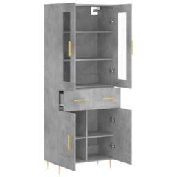 Berkfield Home Highboard Concrete Grey 69.5x34x180 cm Engineered Wood - thumbnail 4