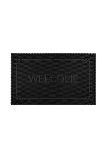 JVL Alvaro Welcome Scraper Rubber Pin Doormat 45x75cm in Black - Size: 45 cm x 75 cm - image 1
