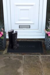 JVL Alvaro Welcome Scraper Rubber Pin Doormat 45x75cm in Black - Size: 45 cm x 75 cm - thumbnail 2