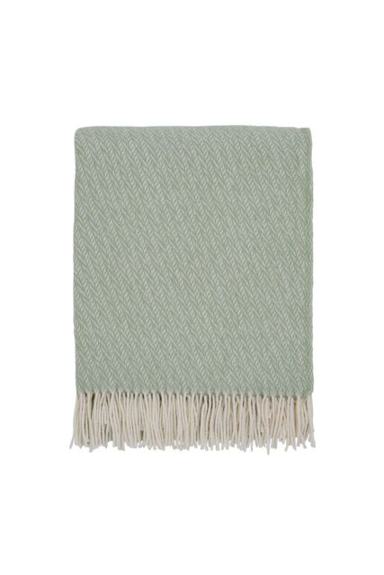 Murmur 'Cara' Wool Throw in Light Green - Size: 130 cm x 170 cm - image 1