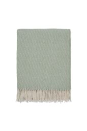 Murmur 'Cara' Wool Throw in Light Green - Size: 130 cm x 170 cm - thumbnail 1